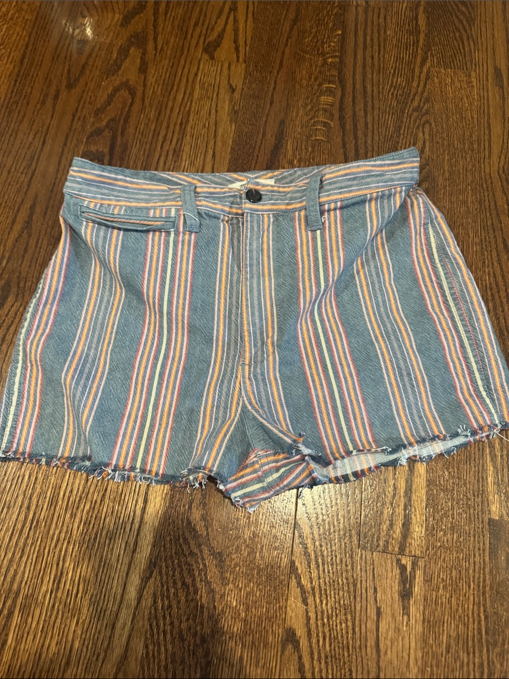 Madewell Vertical Stripped Jean Short Size 29